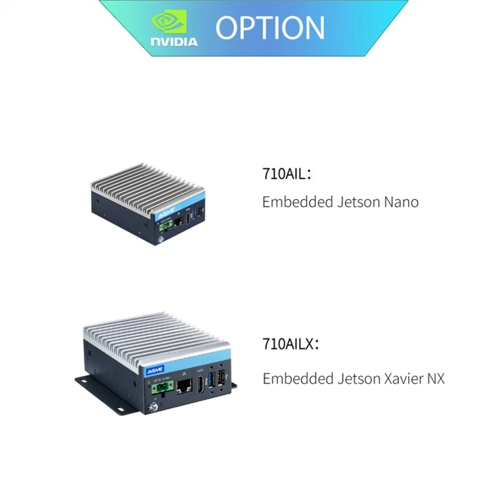 AGM-710AILX Mini PC industrial sin ventilador basado en Jetson Xavier NX de 8 GB